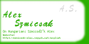 alex szmicsak business card